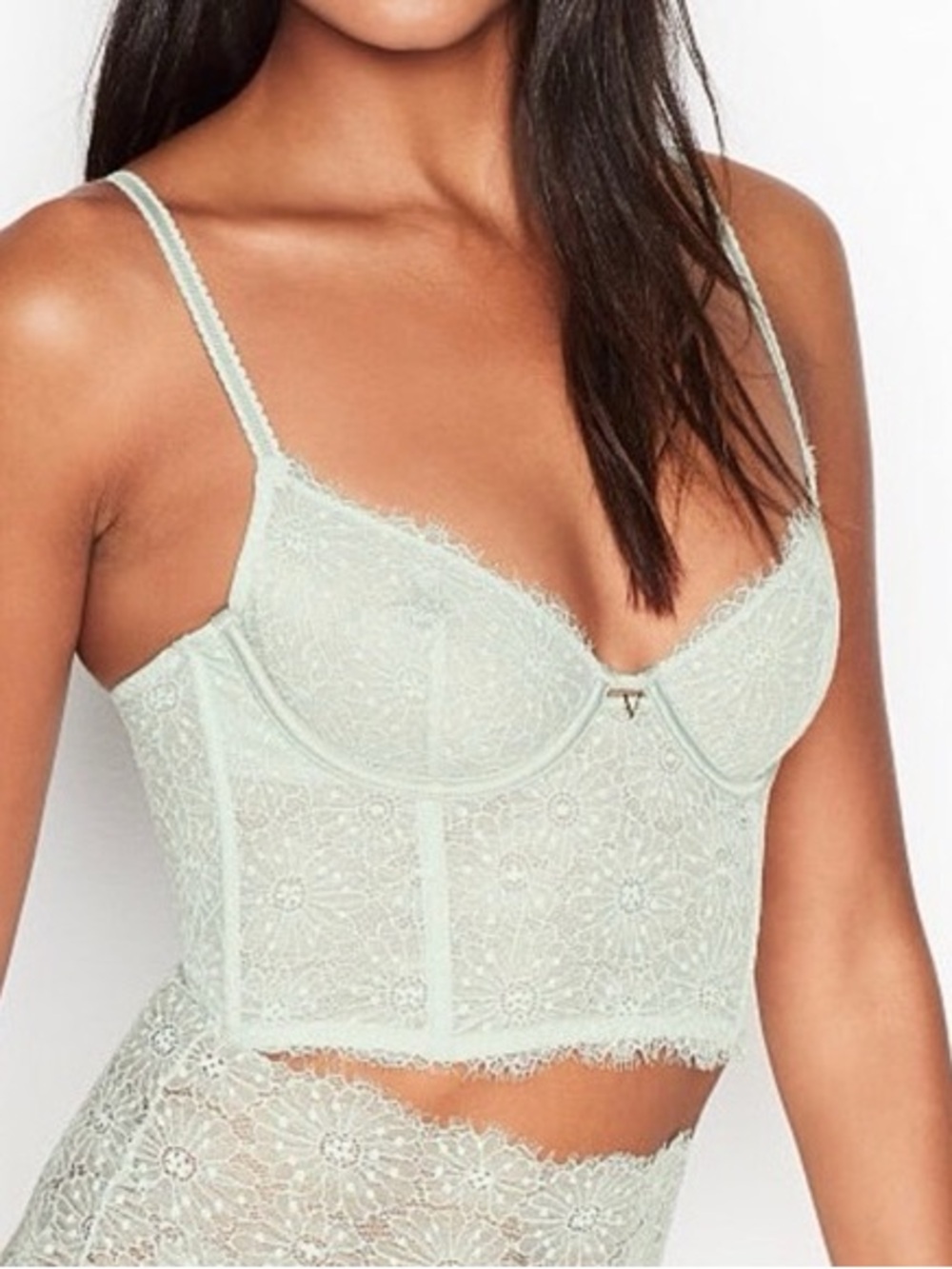 NWT Victoria's Secrets Mint Unlined Long Line Demi Bra